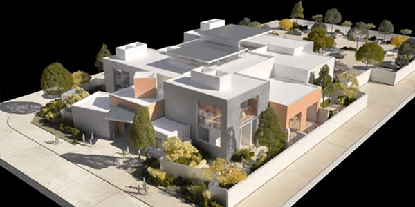 Model view of the Children's Institute complex (image courtesy of Gehry Partners, LLP)