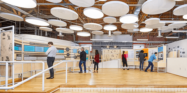The LA Cleantech Incubator (LACI) visitor center on the La Kretz Innovation Campus