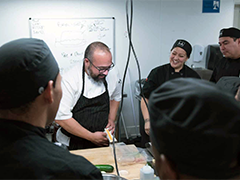 participants in the Empower LA culinary school, housed at LA Kitchen, for at-risk community members including those who have been incarcerated, are homeless or aged out of foster care (photos courtesy of goldenstate.is)