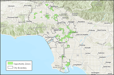 map of LA opportunity zones