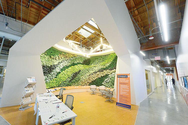 Interior of the La Kretz Innovation Campus; photo by Gary Leonard